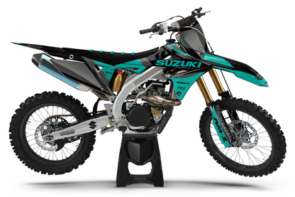 Kit déco motocross “Classic” Suzuki 250 RM-Z Turquoise