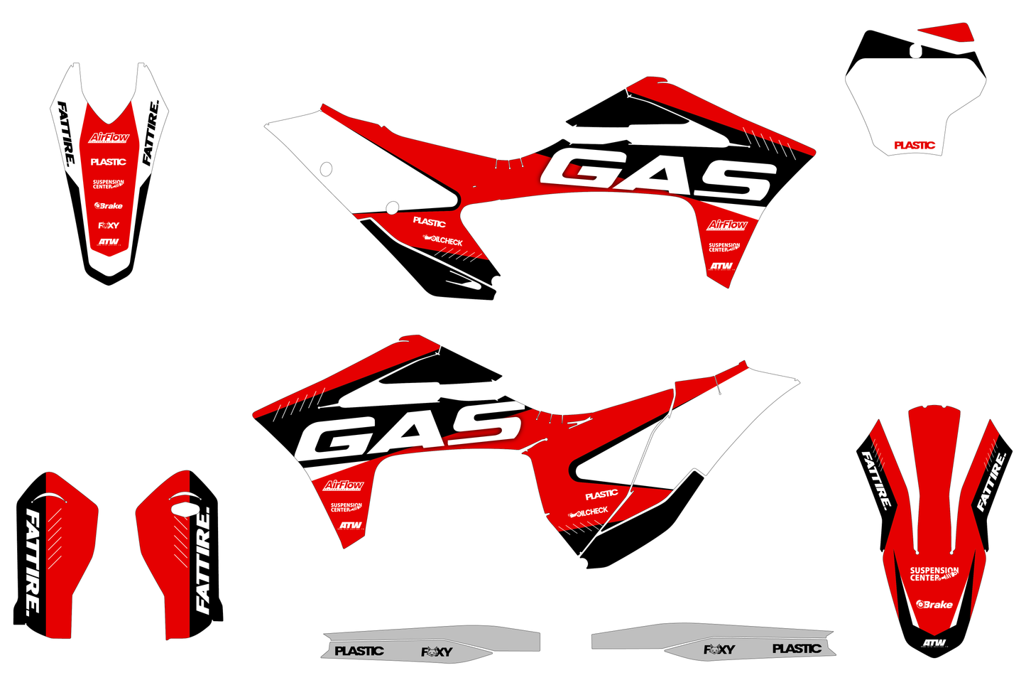 KIT DÉCO MOTOCROSS “LINE” POUR GASGAS EC-ECF ROUGE