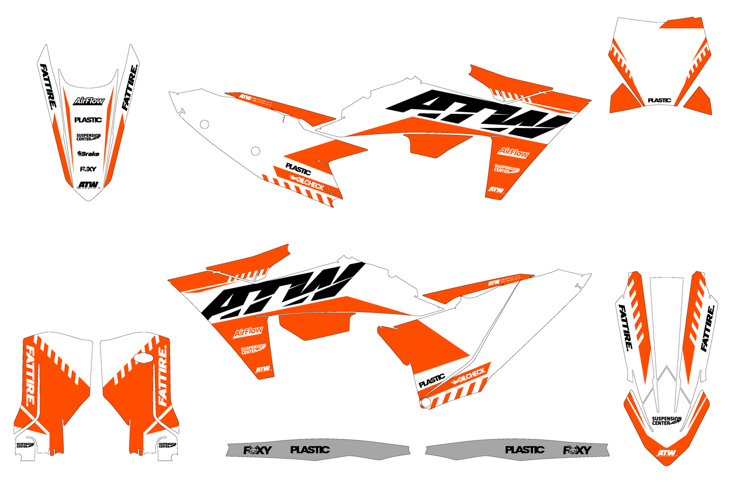 Kit déco Motocross "FILL" Pour KTM SX-SXF Blanc