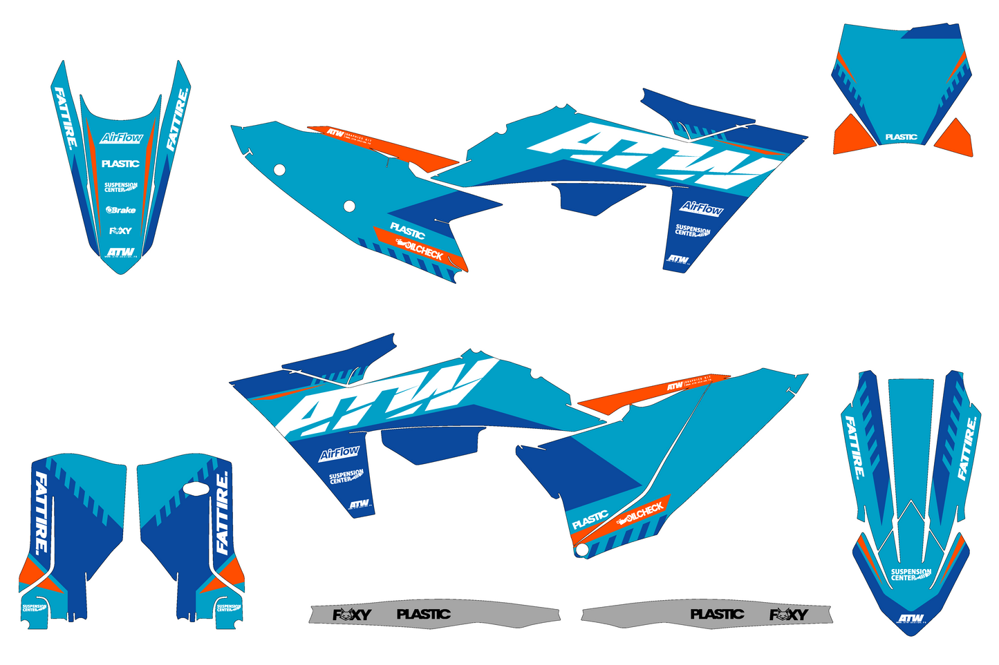 Kit déco Motocross "FILL" Pour KTM SX-SXF Cyan