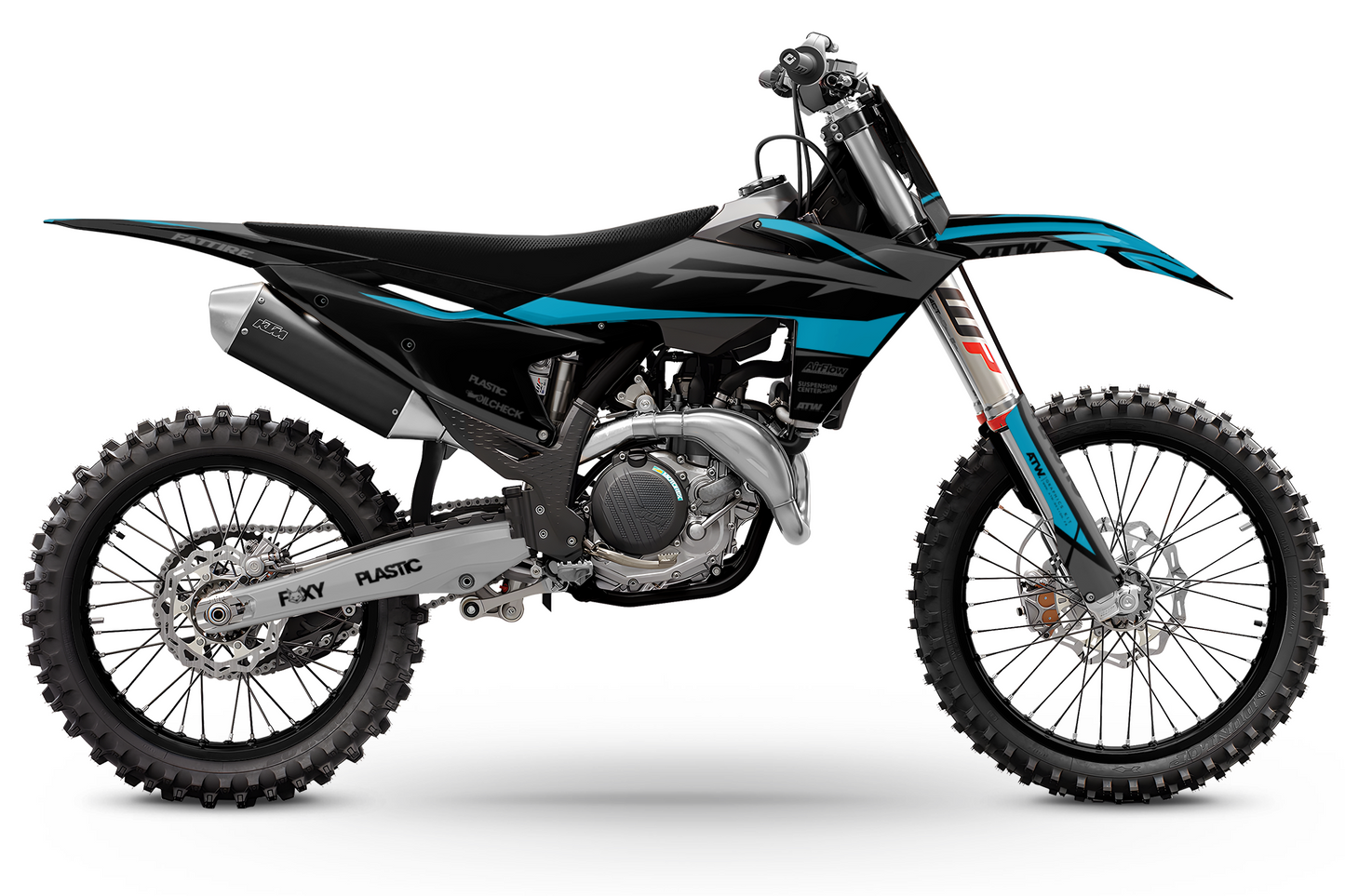 Kit déco Motocross "RIFT" Pour KTM SX-SXF Cyan