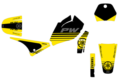 Kit déco motocross “Stripe” Yamaha PW 80 Jaune